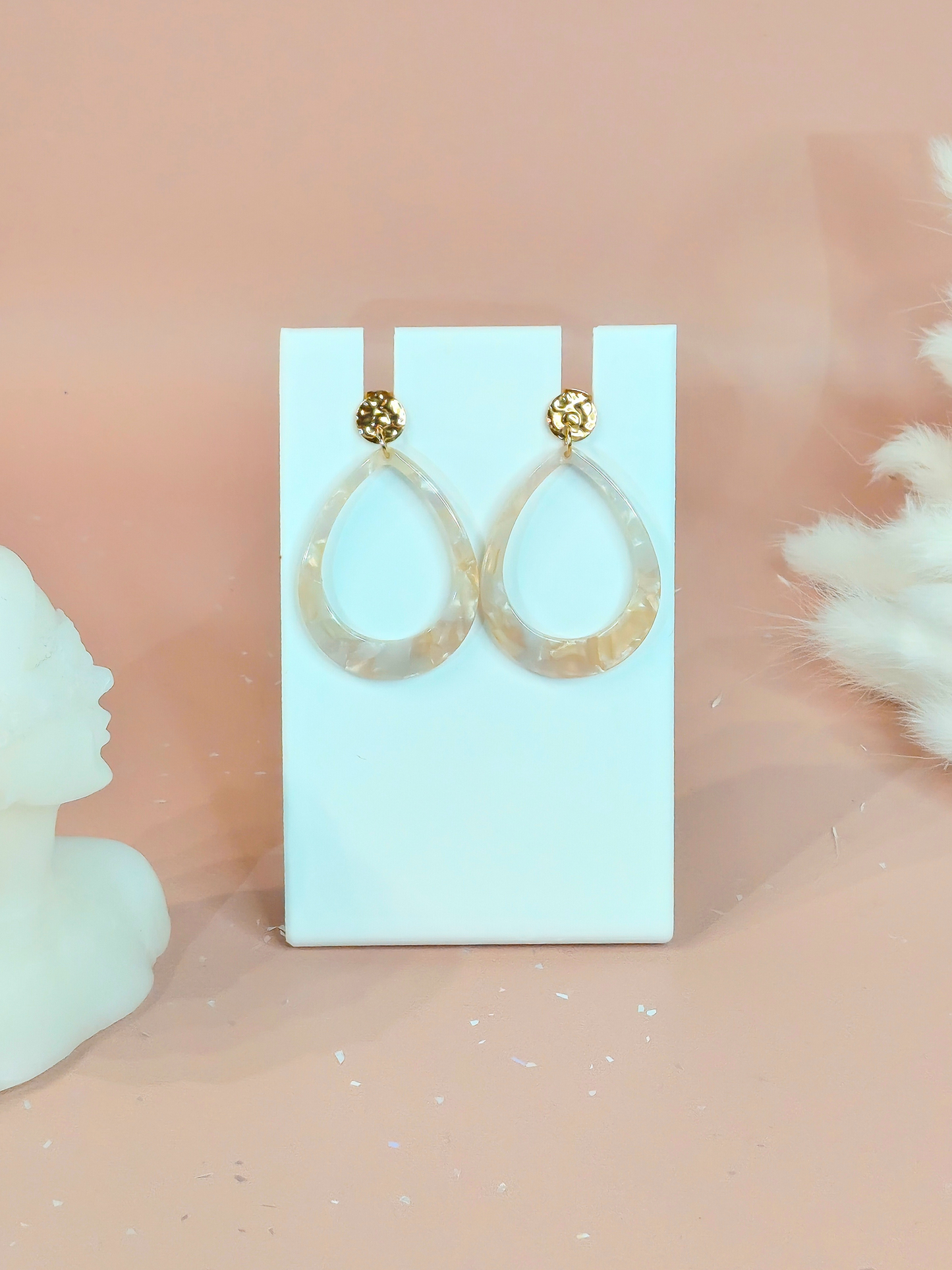 Boucles d’oreilles goutte en acier inoxydable doré