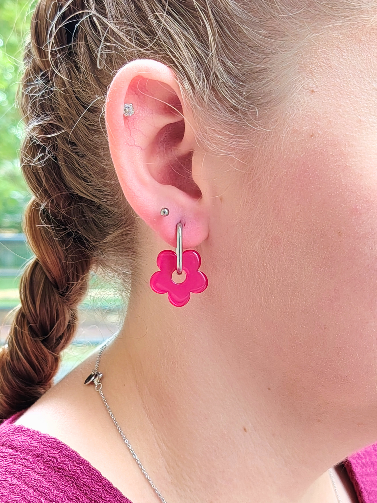 Boucles d'oreilles pampilles petites fleurs - La petite fée créative