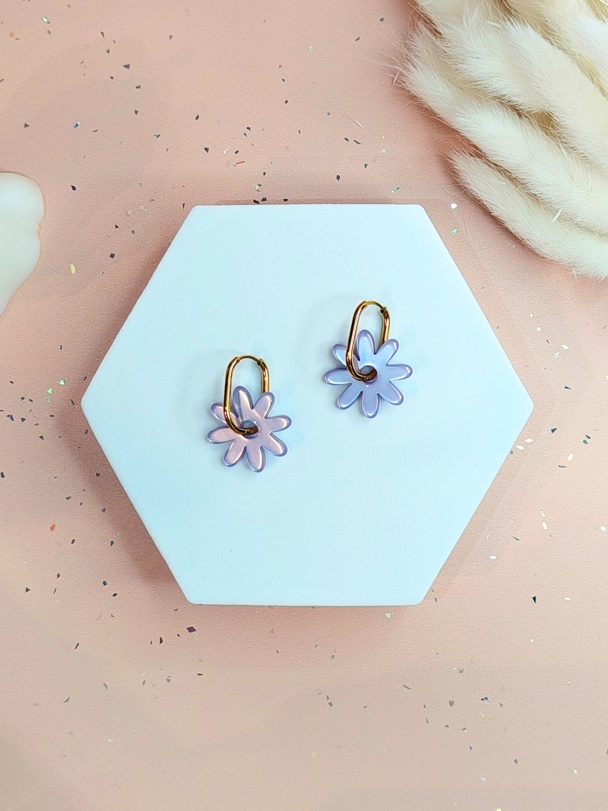 Boucles d'oreilles pampilles grandes fleurs - La petite fée créative