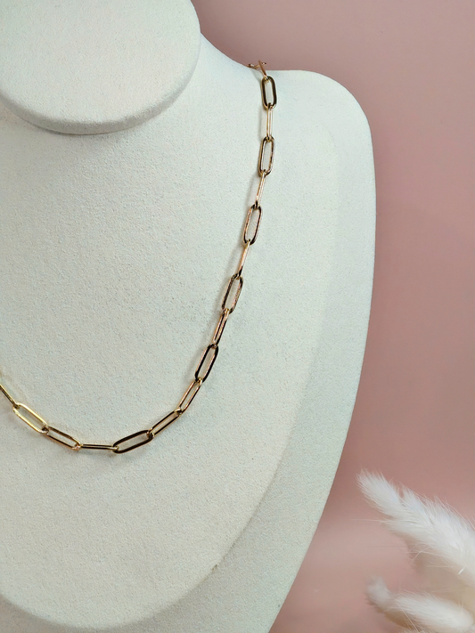 Collier charms personnalisé Alba – Maille trombone en acier inoxydable