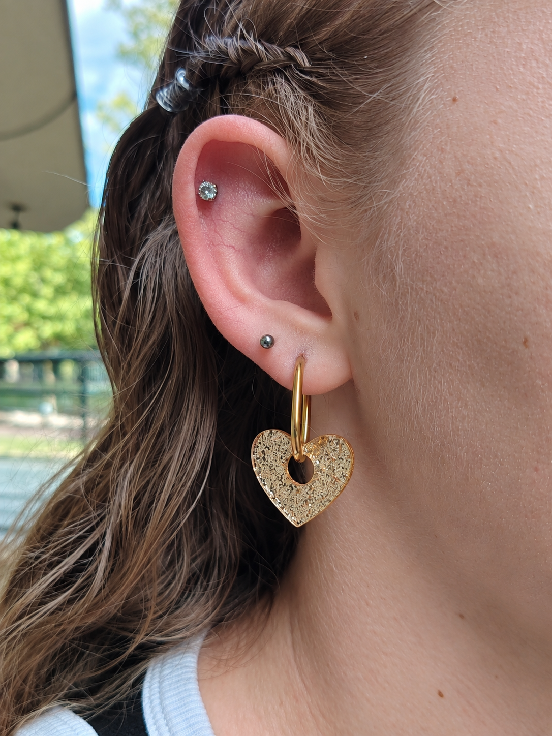 Boucles d'oreilles pampilles coeurs