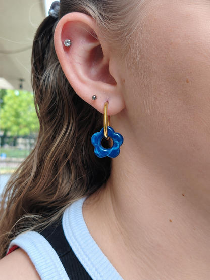 Boucles d'oreilles pampilles petites fleurs