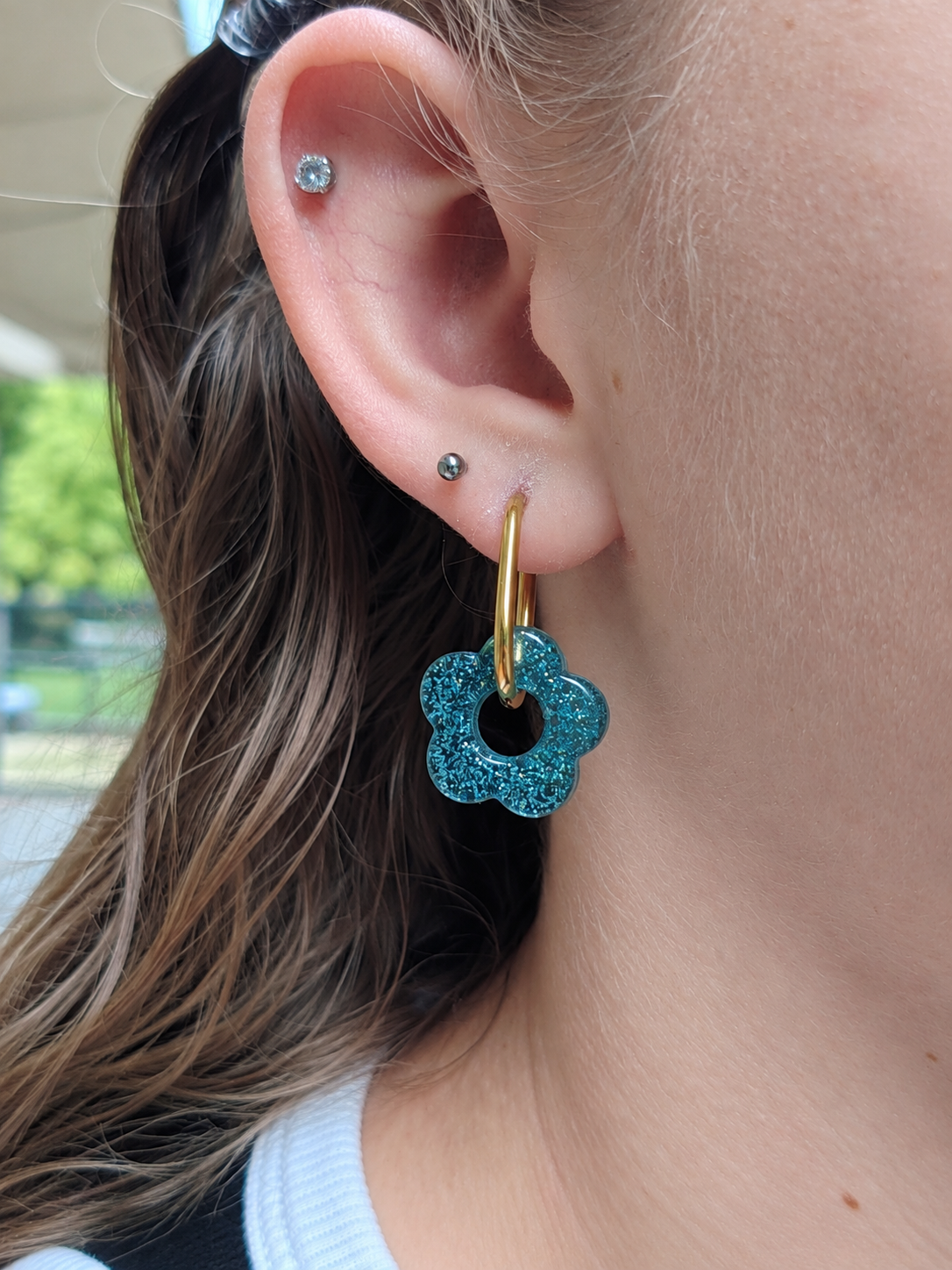 Boucles d'oreilles pampilles petites fleurs