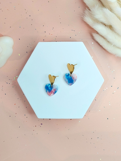 Boucles d’oreilles cœur en acier inoxydable doré