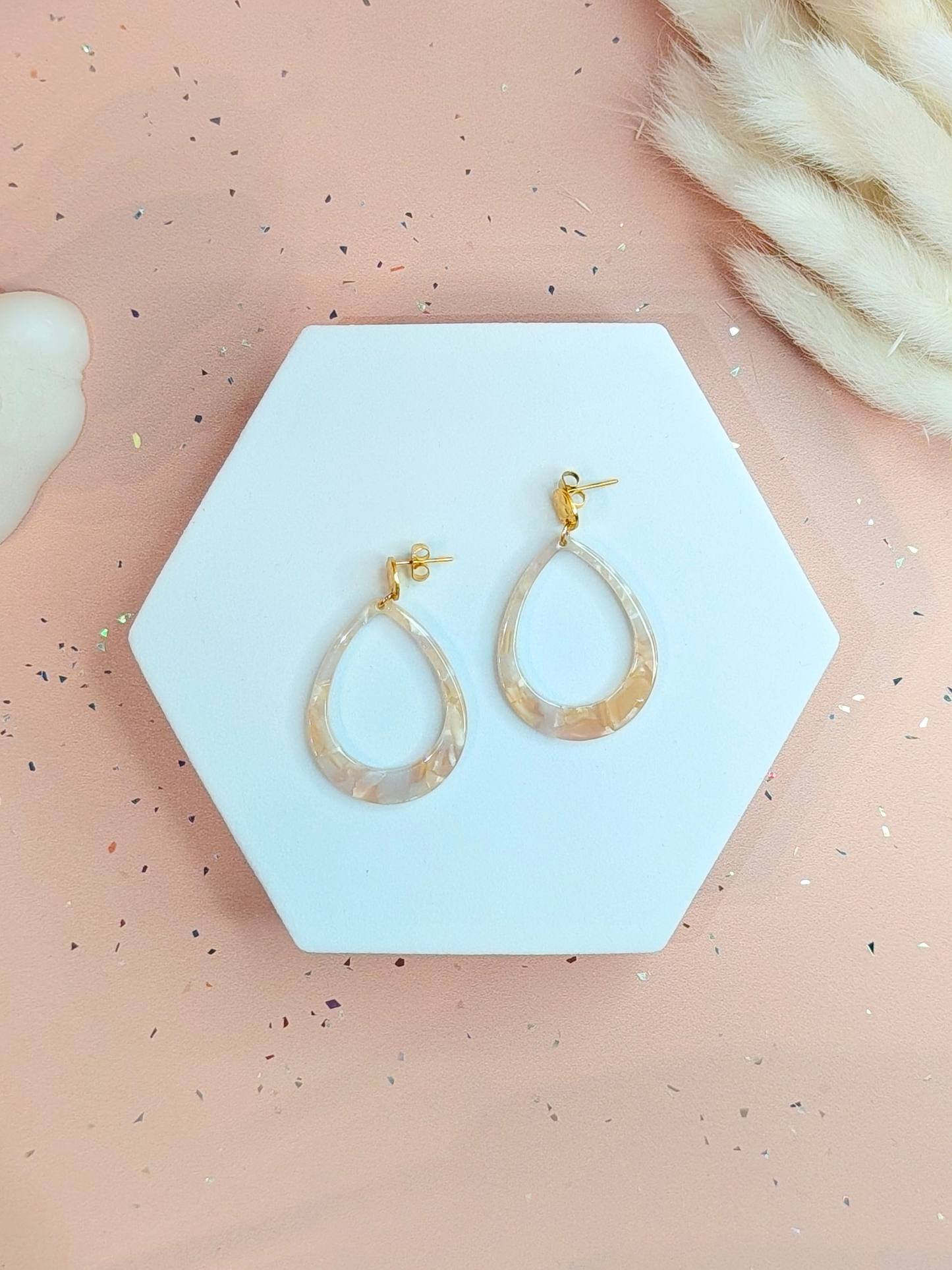 Boucles d’oreilles goutte en acier inoxydable doré