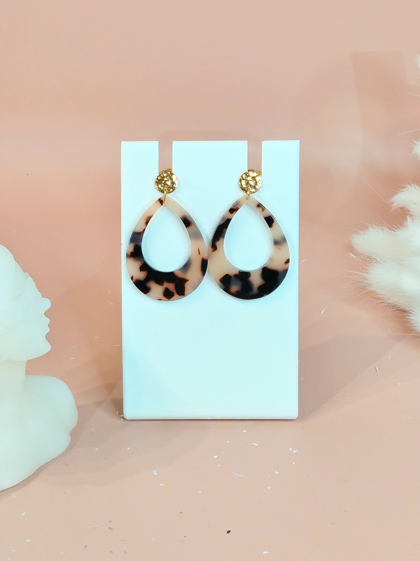 Boucles d’oreilles goutte en acier inoxydable doré