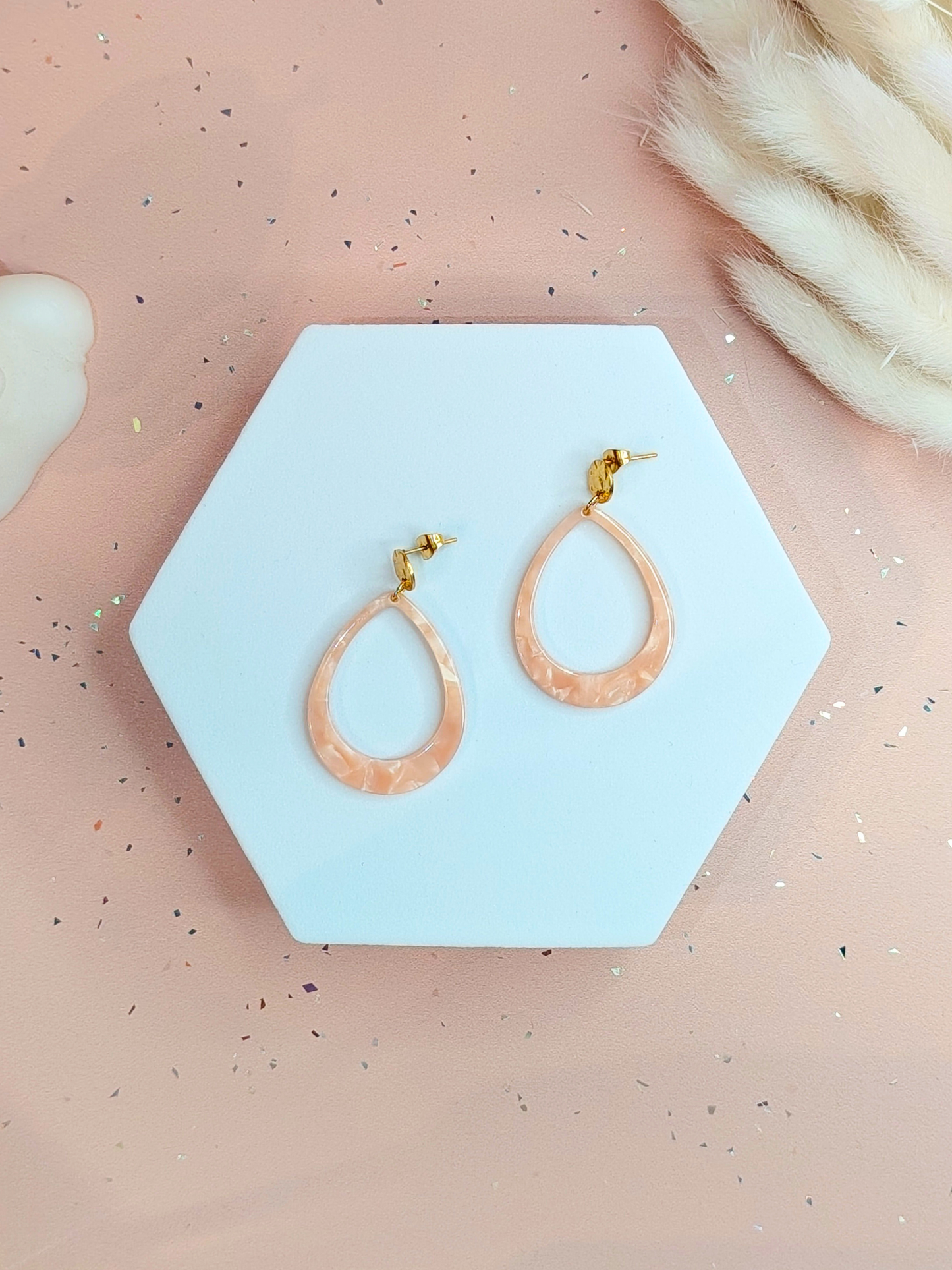Boucles d’oreilles goutte en acier inoxydable doré
