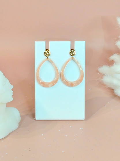 Boucles d’oreilles goutte en acier inoxydable doré