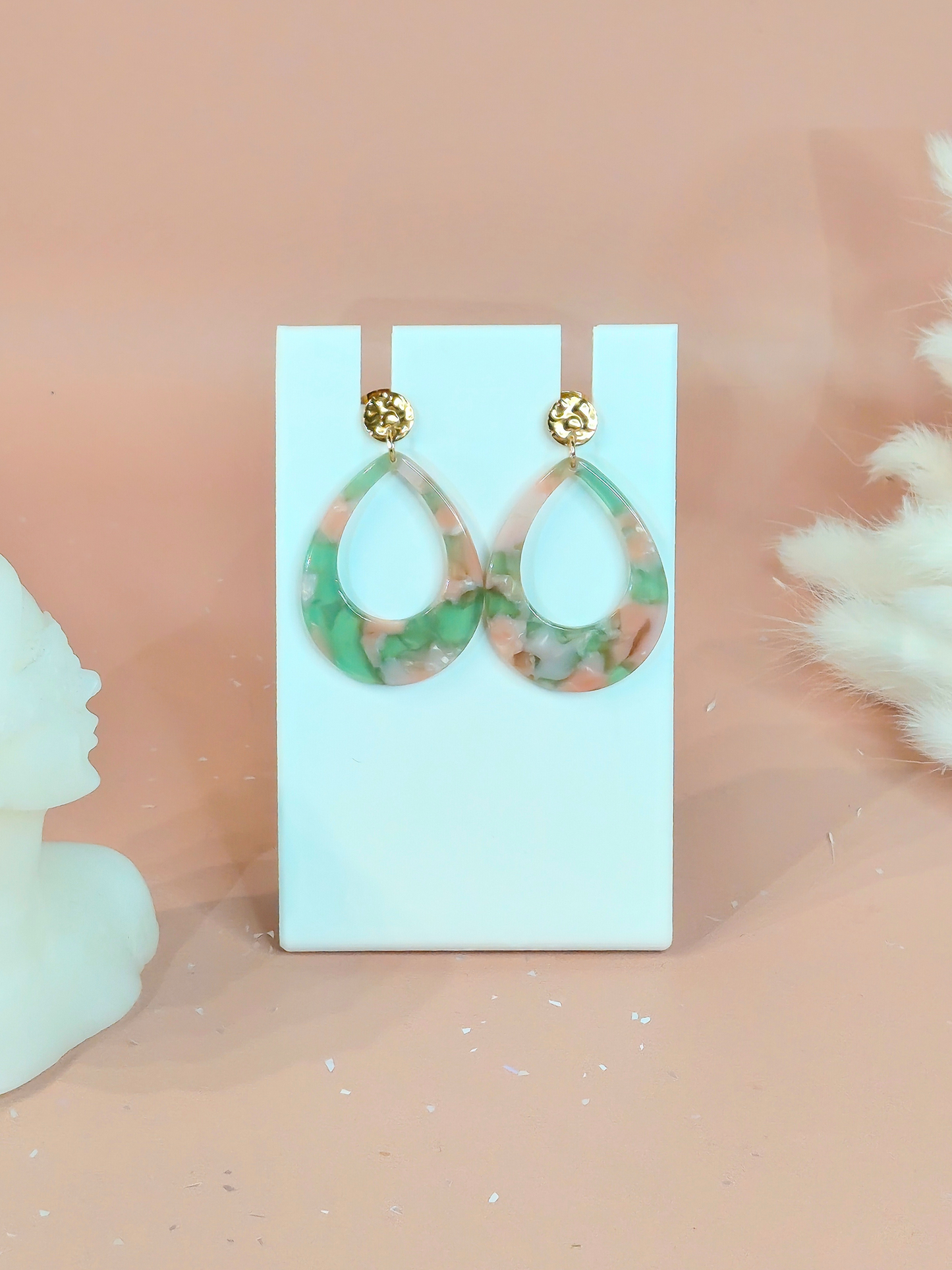 Boucles d’oreilles goutte en acier inoxydable doré