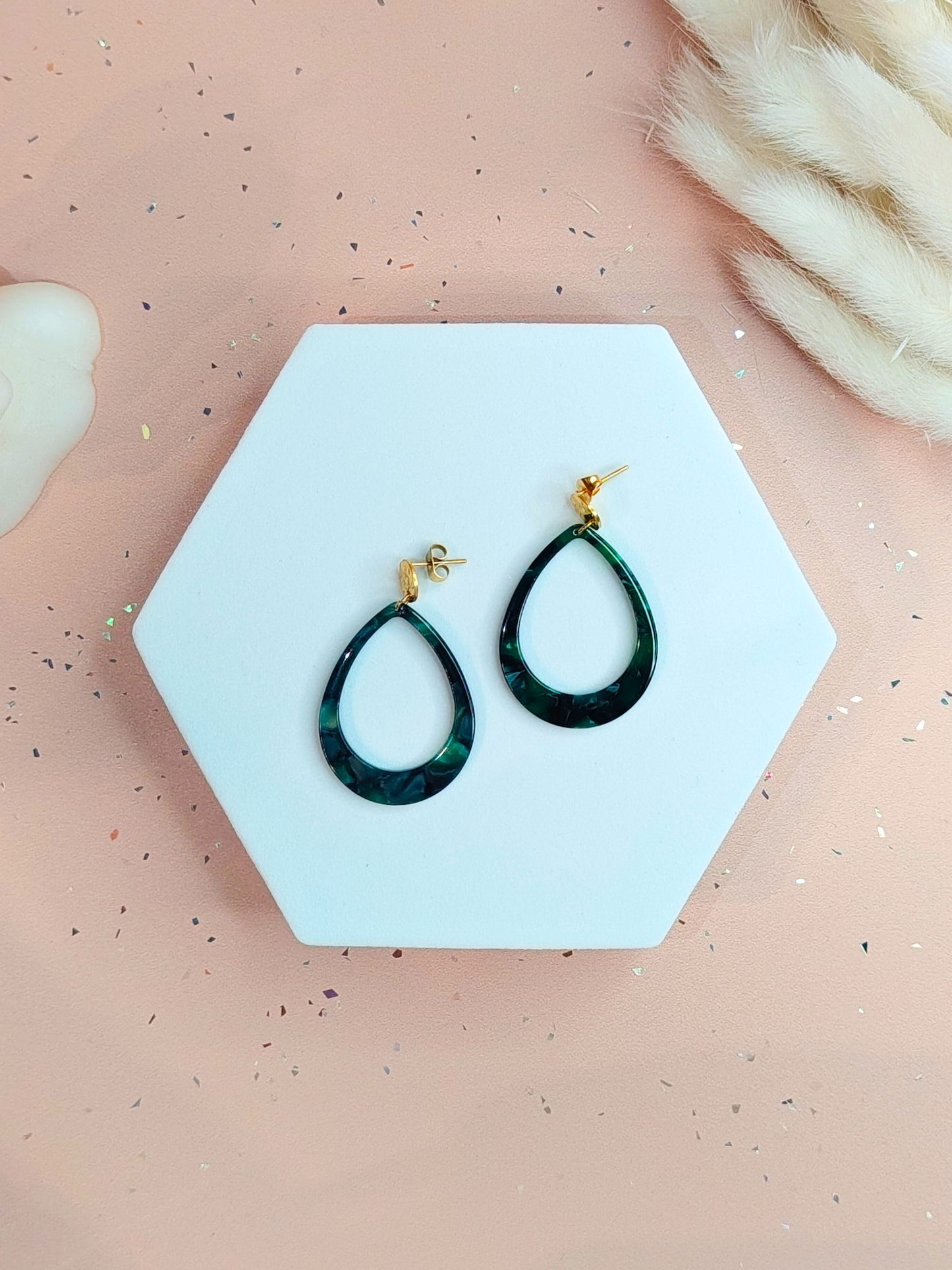 Boucles d’oreilles goutte en acier inoxydable doré