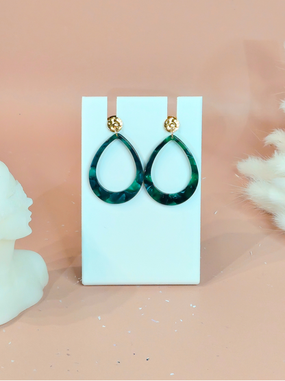Boucles d’oreilles goutte en acier inoxydable doré