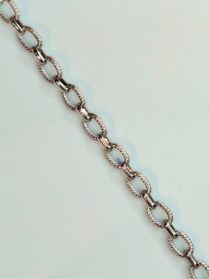 Collier charms personnalisé Éclat – Maille ovale torsadée en acier inoxydable