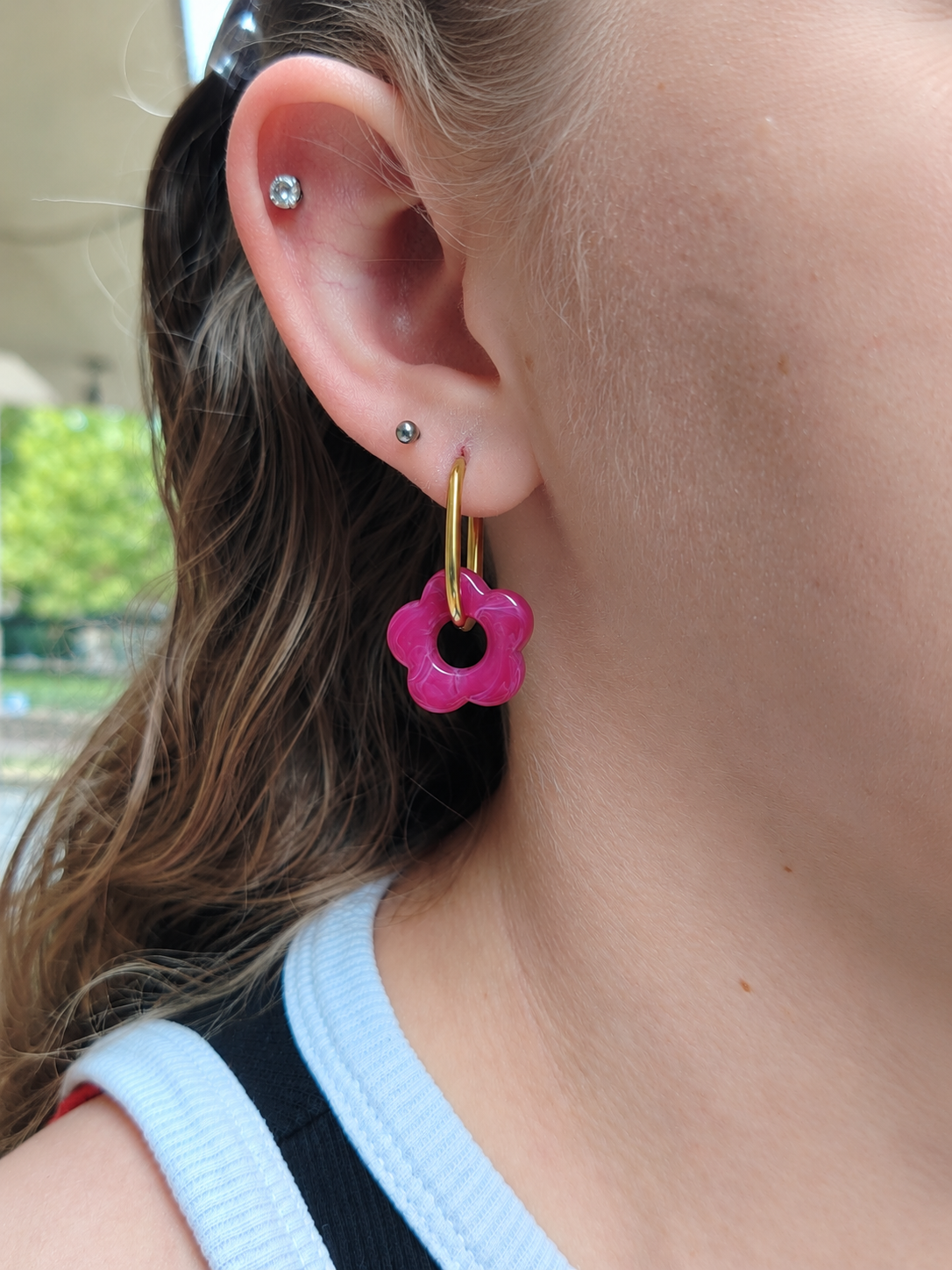 Boucles d'oreilles pampilles petites fleurs