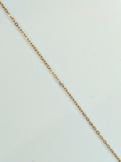 Collier charms personnalisé Iris – Maille forçat fine en acier inoxydable