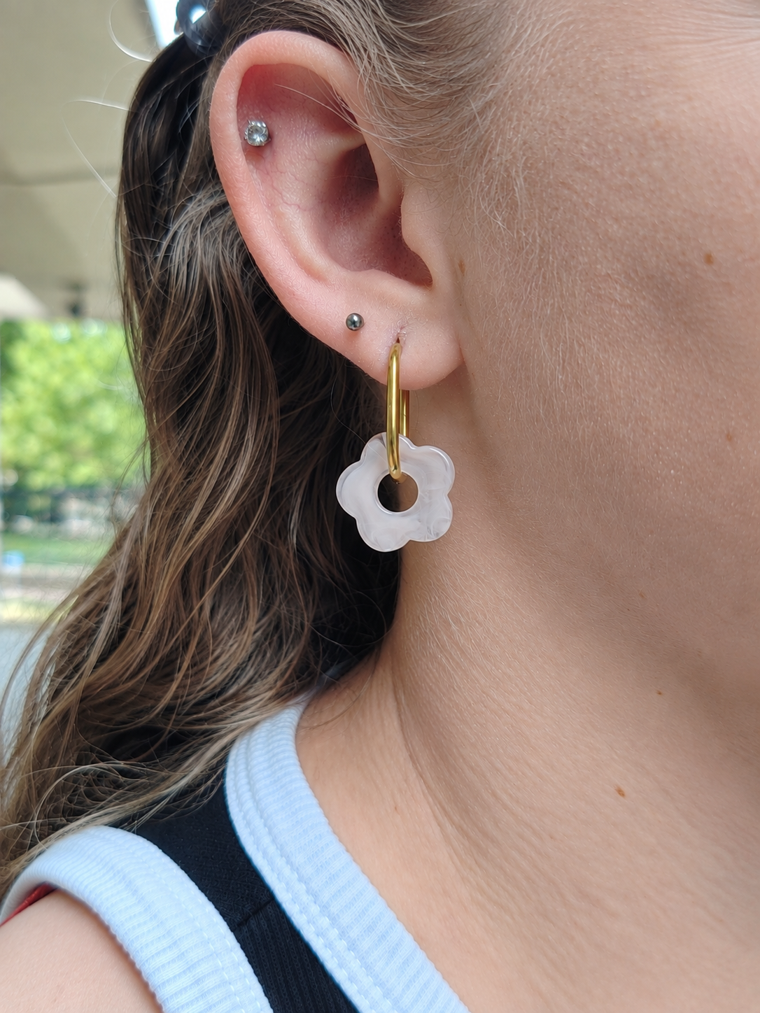 Boucles d'oreilles pampilles petites fleurs