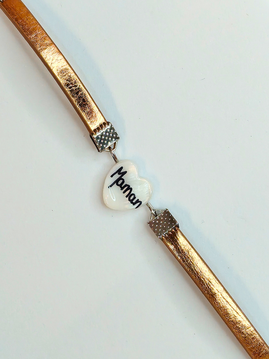 Bracelet personnalisé cœur en nacre