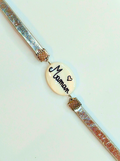 Bracelet personnalisé ovale en nacre