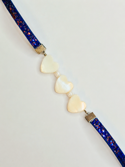 Bracelet personnalisé 3 cœurs en nacre