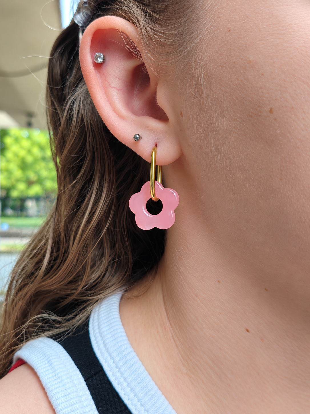 Boucles d'oreilles pampilles petites fleurs