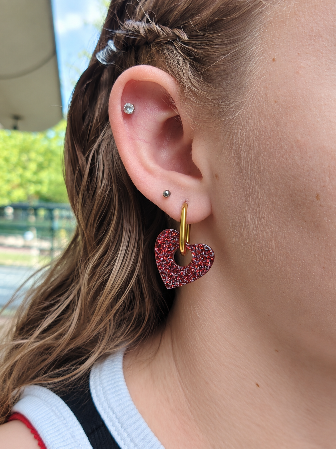 Boucles d'oreilles pampilles coeurs