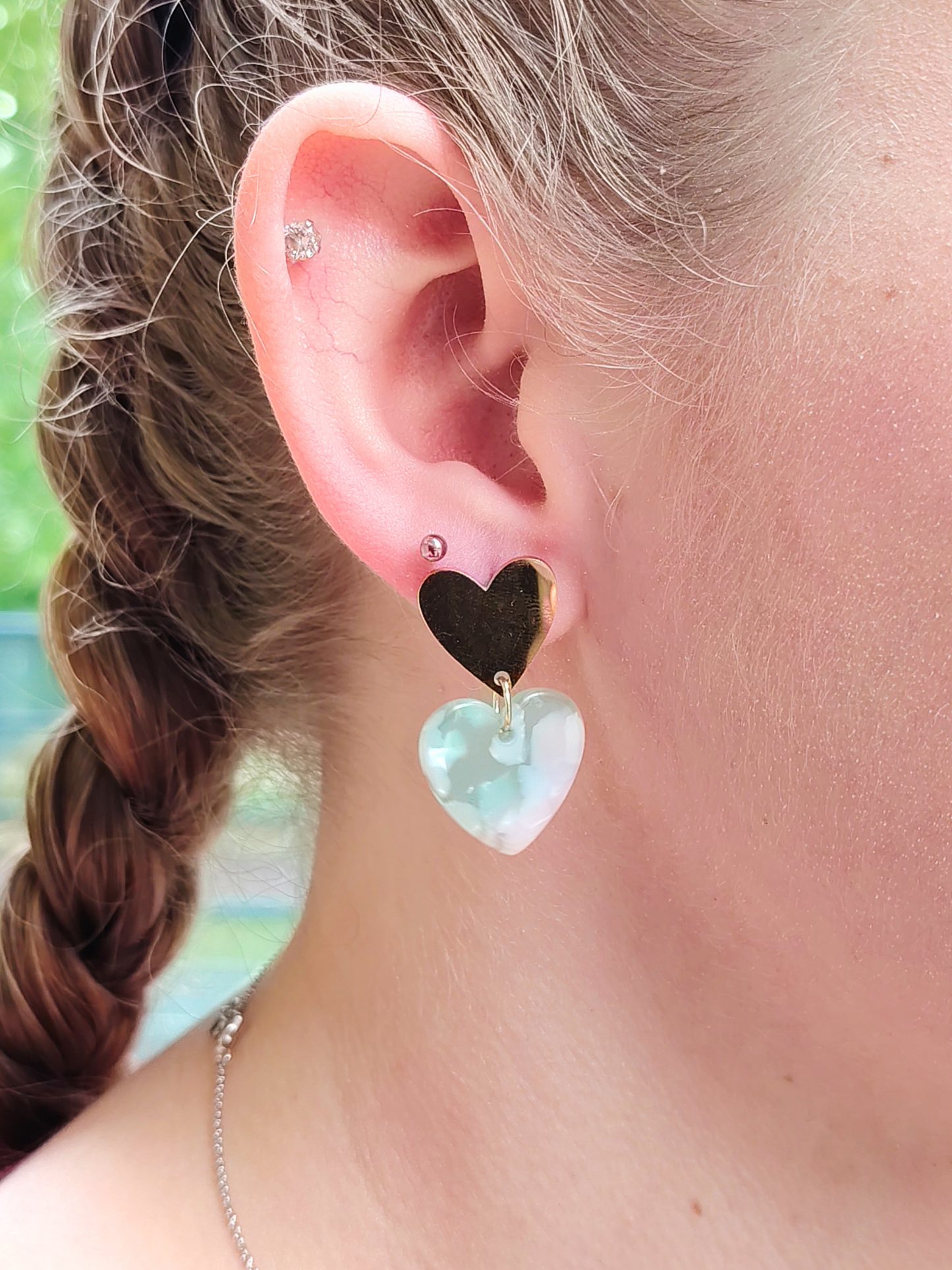 Boucles d’oreilles cœur en acier inoxydable doré