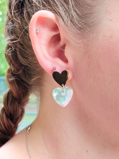 Boucles d’oreilles cœur en acier inoxydable doré