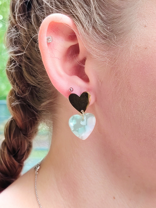Boucles d’oreilles cœur en acier inoxydable doré