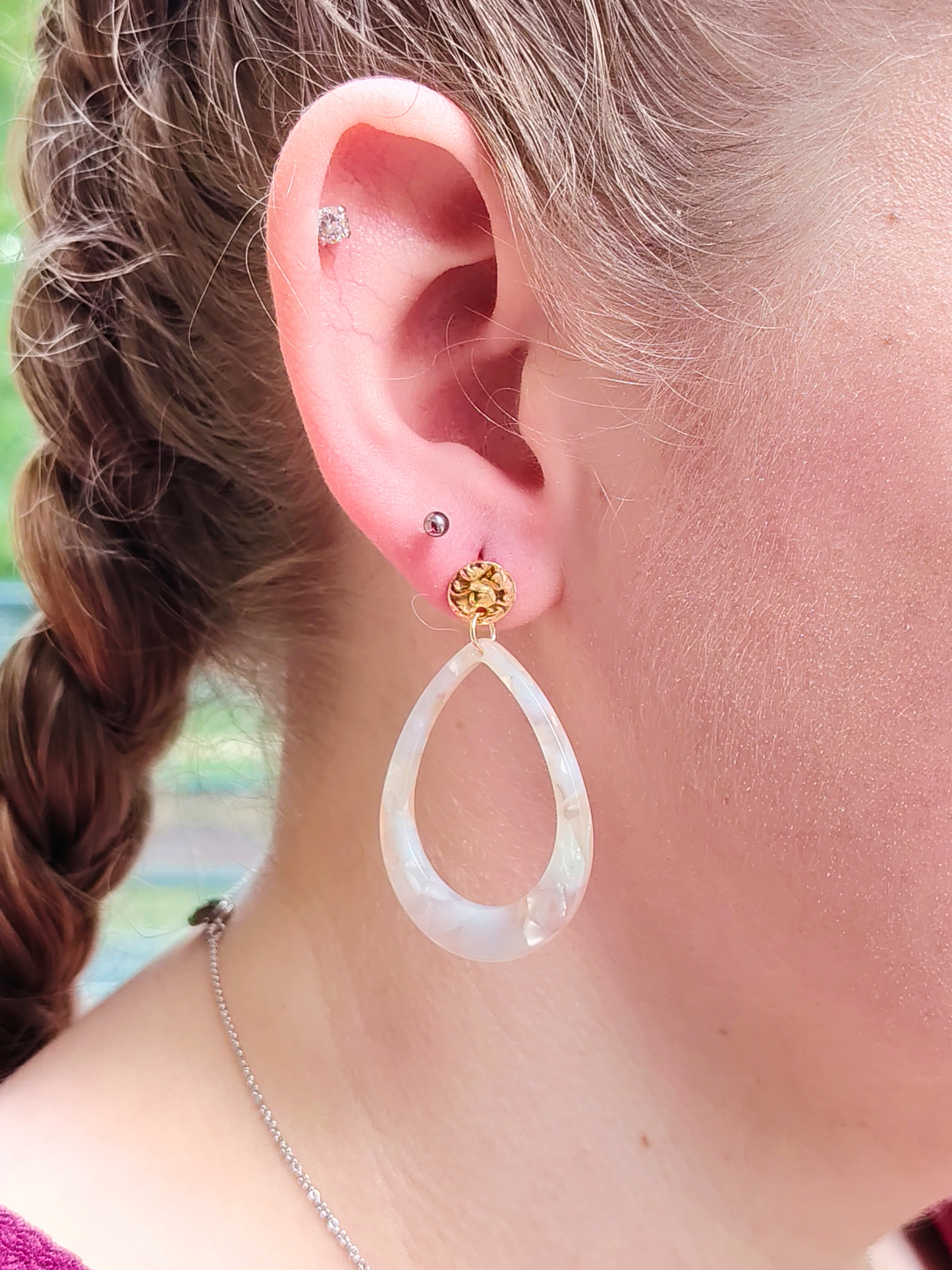 Boucles d’oreilles goutte en acier inoxydable doré