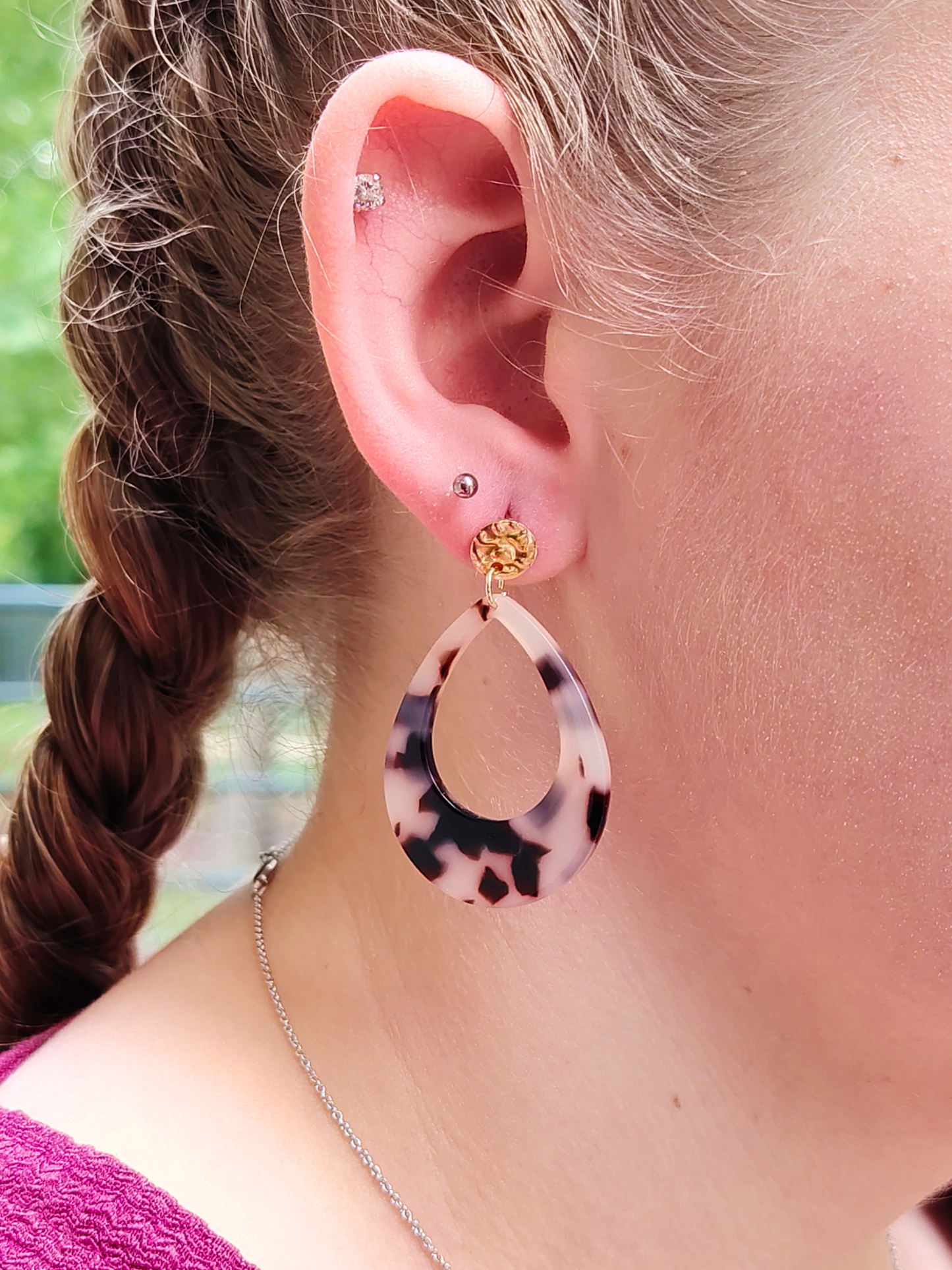 Boucles d’oreilles goutte en acier inoxydable doré