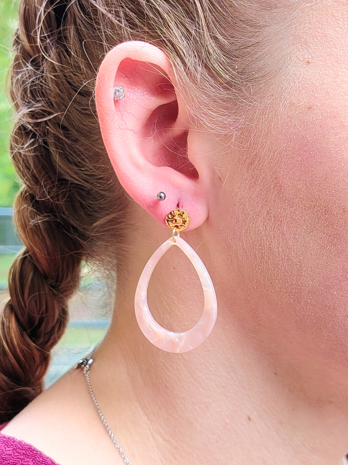Boucles d’oreilles goutte en acier inoxydable doré