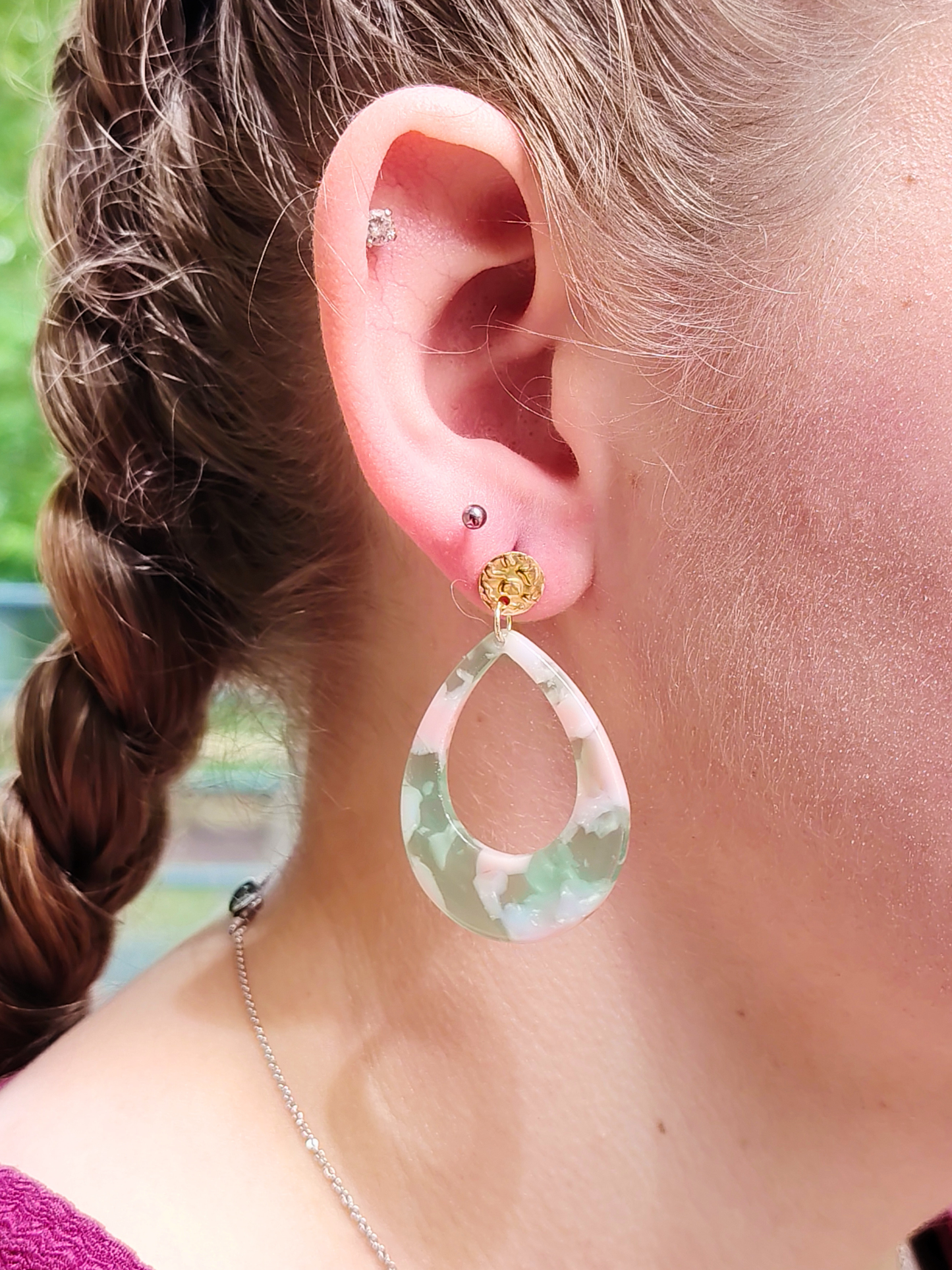 Boucles d’oreilles goutte en acier inoxydable doré