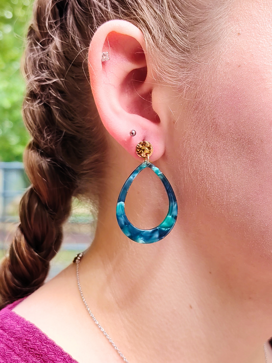 Boucles d’oreilles goutte en acier inoxydable doré