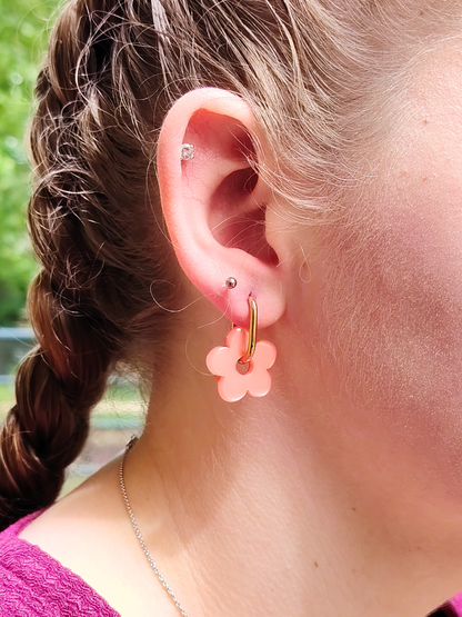Boucles d'oreilles pampilles petites fleurs