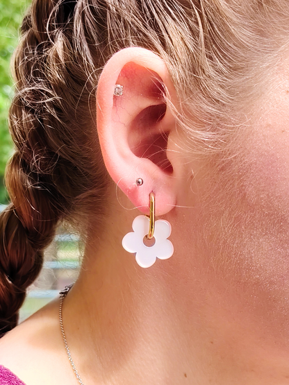 Boucles d'oreilles pampilles petites fleurs