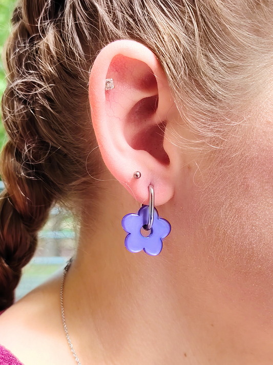 Boucles d'oreilles pampilles petites fleurs