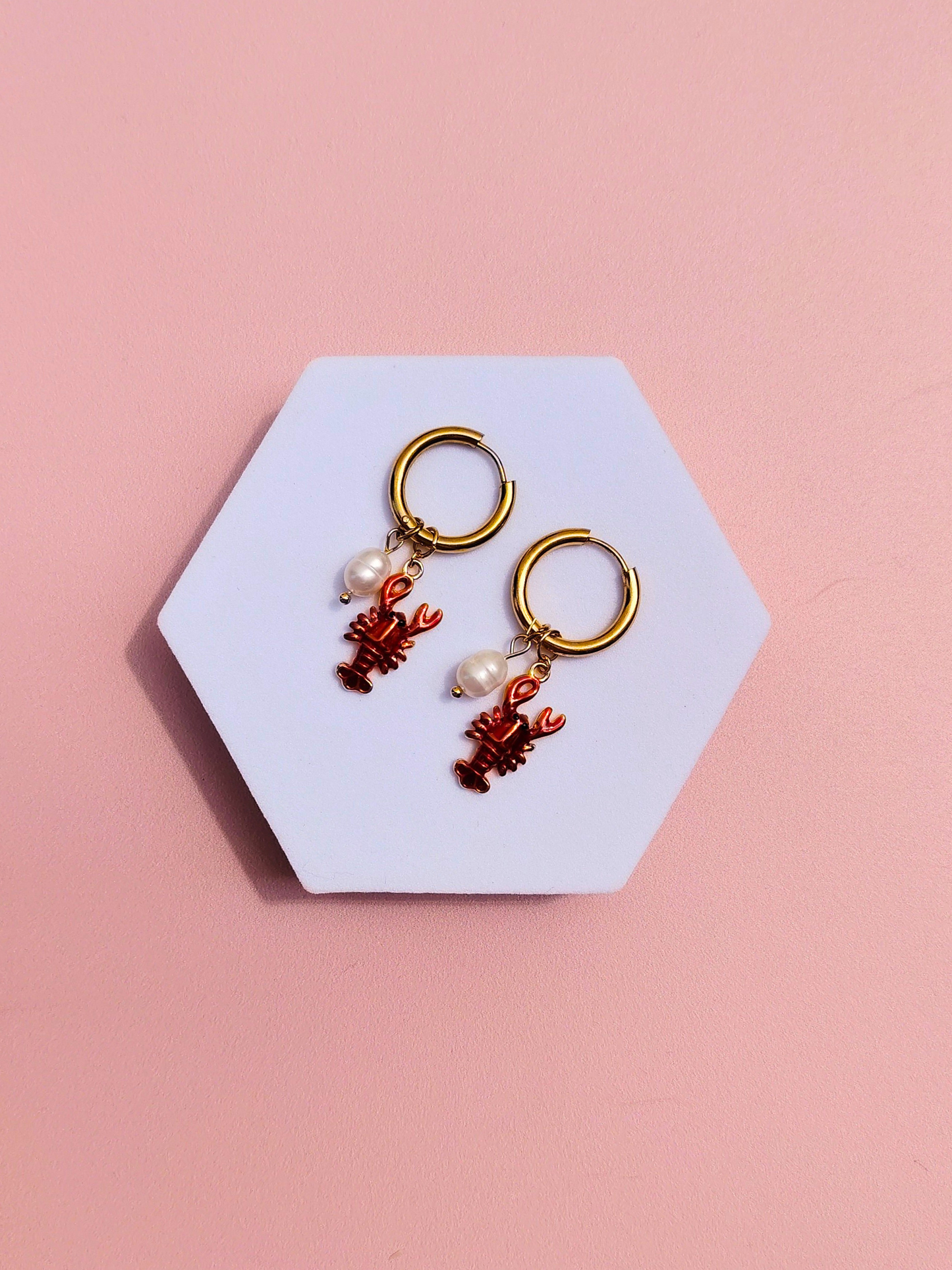 Boucles d'oreilles créoles à charms en acier inoxydable