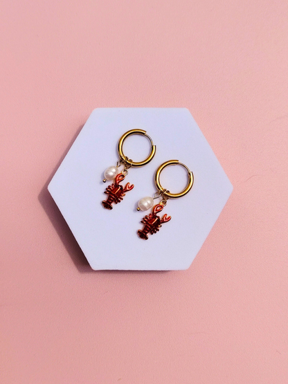 Boucles d'oreilles créoles à charms en acier inoxydable