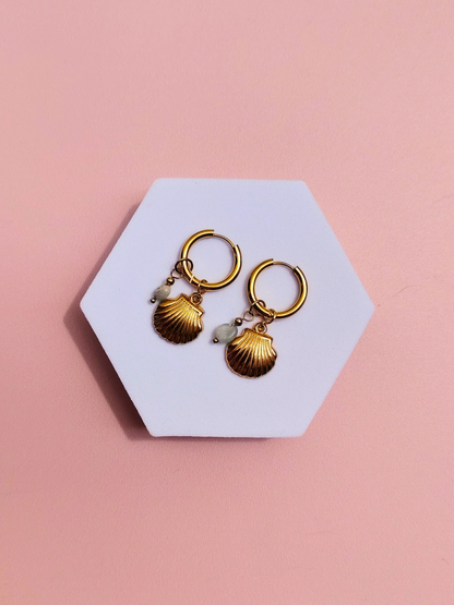 Boucles d'oreilles créoles à charms en acier inoxydable