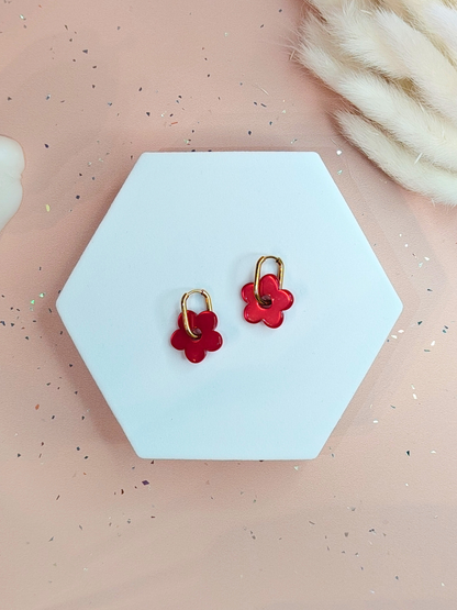 Boucles d'oreilles pampilles petites fleurs
