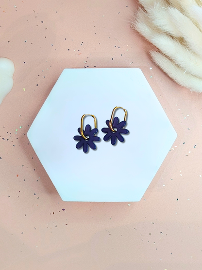 Boucles d'oreilles pampilles grandes fleurs
