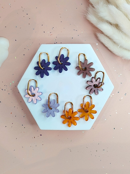 Boucles d'oreilles pampilles grandes fleurs
